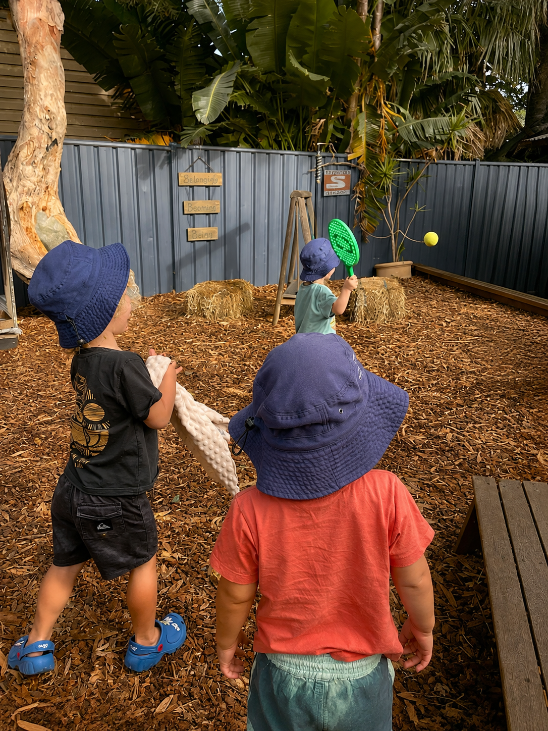 Children enjoying active outdoor play at Lakeview Preschool